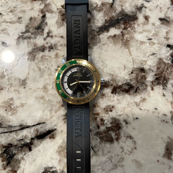 Invicta Black and Gold Watch with Green Accent - Picture 2 of 3